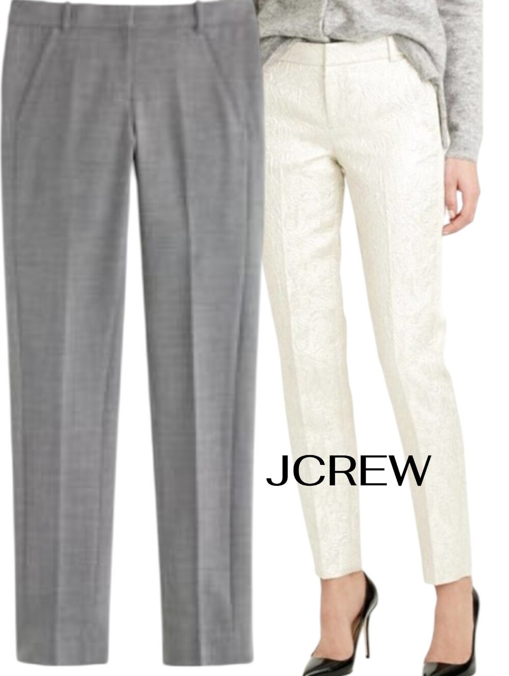 Jcrew Grey Wool Maddie Straight Leg Pants Tailored Suiting 6 us Medium